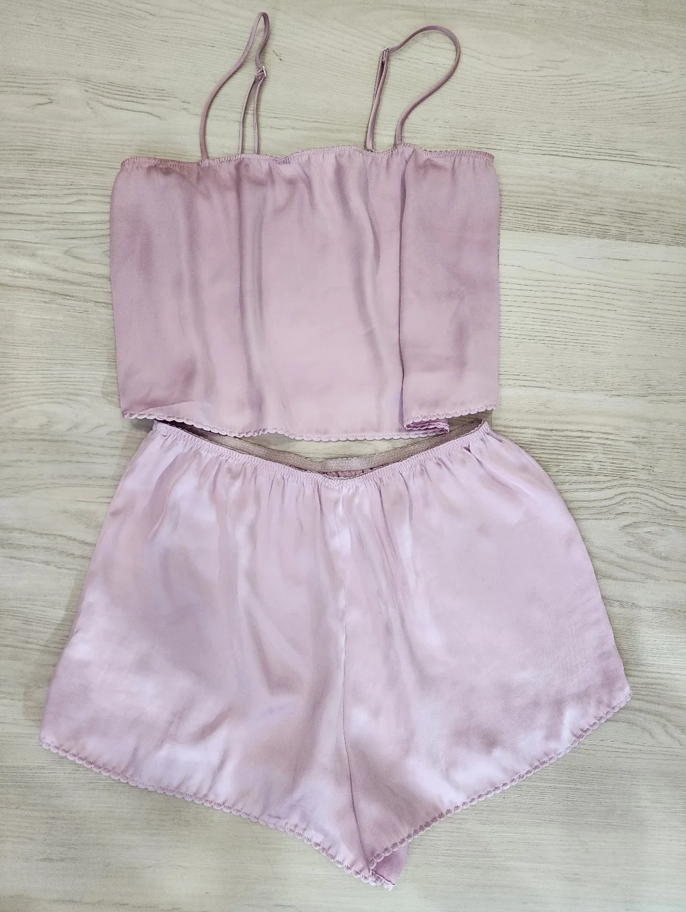 ​SKIMS Woven Shine Cami and Short Sleep Set Pink Rose Small Coquette